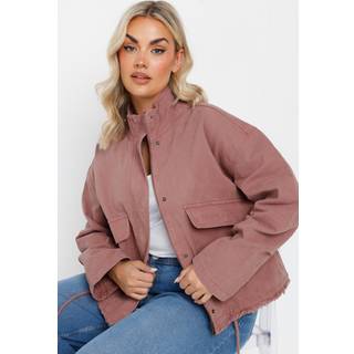 Yours Curve Yours Curve Pink Twill Drop Shoulder Jacket