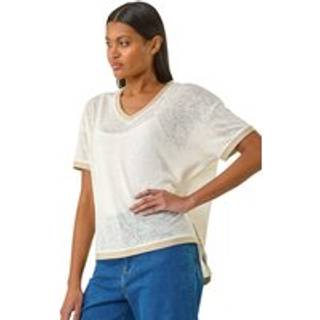 T-shirt med Roman kant og V-halsEU 40 (UK 12)
