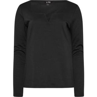 Lts Tall Black Square Notch Neck Top 12 Lts | Tall Women's Long Sleeve Tops