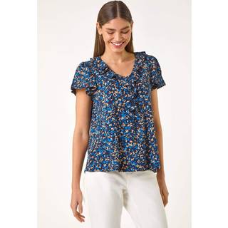 Roman Roman Printed Flæsekant V-hals Top
