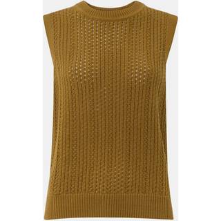 Whistles Whistles Green Pointelle 100% Cotton Knitted Tank