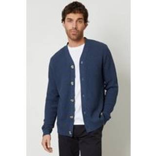 Threadbare Threadbare Blue Basket Stitch Cardigan