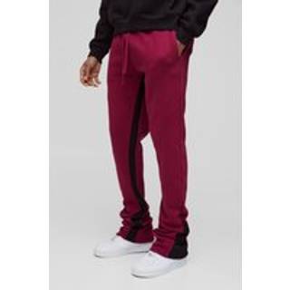 Mens Red Tall Regular Fit Stacked Gusset Joggers