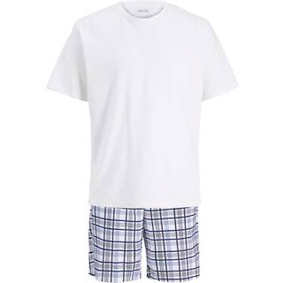 Jack & Jones loungesæt med t-shirt & shorts i hvid til herre.