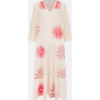 Accessorize Sun Broderet Langærmet Maxi 100% Bomuld KjoleStor