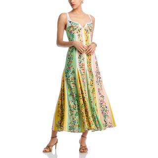 Farm Rio Floral linen-blend maxi dress - multicoloured - L