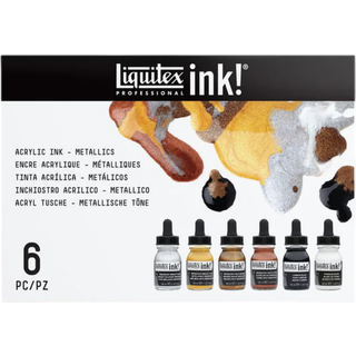 Ink flüssige Acrylfarbe Set Metallic 6x30ml - Mehrfarbig
