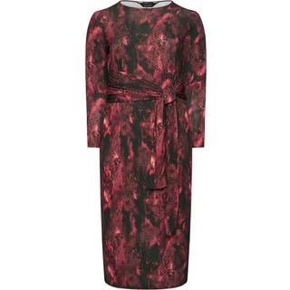 Yours Curve Yours Curve Black Limited Snake Tie Front Dress