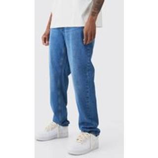 Mens Mid Blue Tall Slim Rigid Jeans