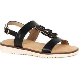 Lotus Lotus Black Low Wedges Sandals