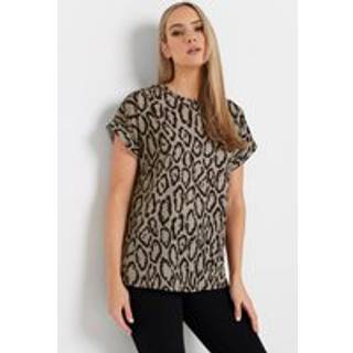 Lts Tall Natural Brown Leopard Print Blouse 18 Lts | Tall Women's Shirts & Blouses