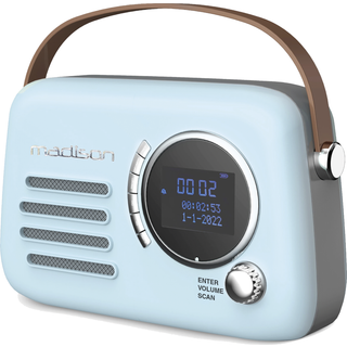 Madison Retro Radio m. Bluetooth, FM og DAB (Lyseblå)
