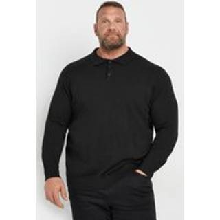 BadRhino Big & Tall BadRhino Big & Tall Black Long Sleeve Knitted Polo Shirt