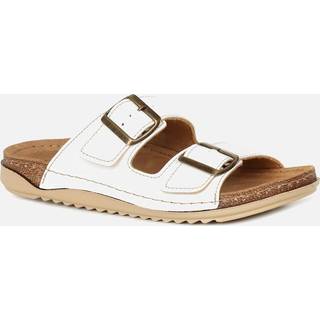 Lotus Lotus White Open Toe Mule Sandals