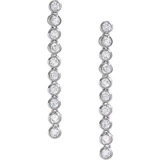 Jon Richard Jon Richard Silver Tone Cubic Zirconia Tennis Earrings