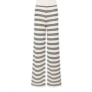 Lts Tall Ivory White Knit Stripe Wide Leg Trousers 14 Lts | Tall Women's Summer Trousers