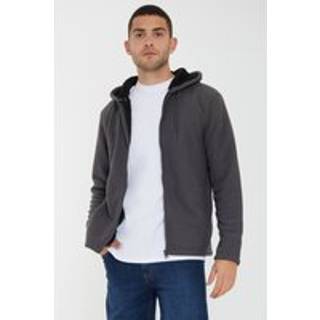 Threadbare Sort Vaflet Texture Sherpa Lined Zip Up Hættetrøjelarge