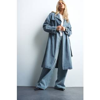 Lts Tall Light Blue Denim Trench Coat 10 Lts | Tall Women's Midi Coats