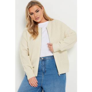 Yours Curve Yours Curve Zip Through Strikket Bomber Jakke
