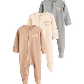 Next Baby tovejs lynlås 100% bomuld sovedragter 3 pakke (0mdr.-2år)