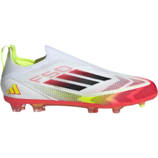 F50 Elite Laceless Firm Ground Kids støvler - Cloud White / Core Black / Solar Yellow - 32