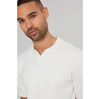 Threadbare Threadbare Cream Trophy Neck Knitted Polo Shirt