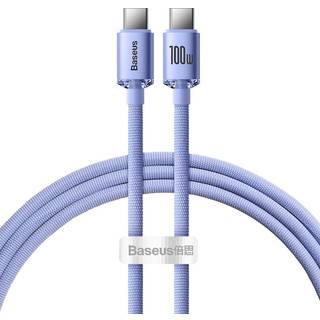 Baseus - Krystalstrålende USB-C til USB-C kabel, 100W, 1.2m (sort)