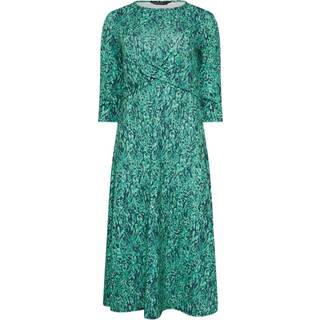 M & Co M & Co Green Petite Snake Print Twist Dress