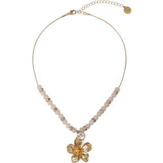 Bibi Bijoux Bibi Bijoux Gold Tone Flower Bead Necklace