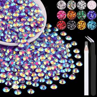 1200stk 6 mm harpiks gelé rhinestones i bulk (mørk lilla ab) bedazzling fladback krystaller rhinestones til håndværk af DIY negle dekoration perl