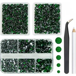 qiipii 3 kasser 5070stk smaragdgr?n harpiks krystal rhinestones til udformning af m?rkegr?n flatback perler sten 2 mm 3mm 4 mm 5 mm 6mm ikke-hotf