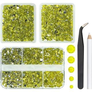 qiipii 3 kasser 5070stk gul harpiks rhinestones krystal citron gul harpiks ?delsten