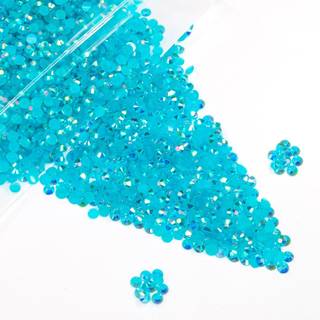 qiipii 5000pcs 4mm teal bl? ab harpiks rhinestones til h?ndv?rk af turkisbl? ab flatback gel? sten ?delst