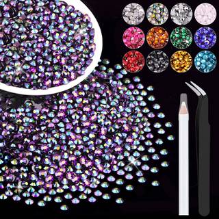 5000stcs 3 mm harpiks gelé rhinestones i bulk (purpur sort ab) bedazzling fladback krystaller rhinestones til håndværk af diy negle dekoration pe