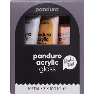 Panduro Acrylic akrylfarve, blanke metallicfarver 3×100 ml