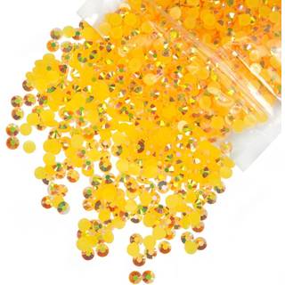 qiipii 1550 pcs 5 mm orange gul ab harpiks rhinestones m?rk gul fladback gel? harpiks sten bulk ss20 diamanter perler charme til negle ansigt ?jn