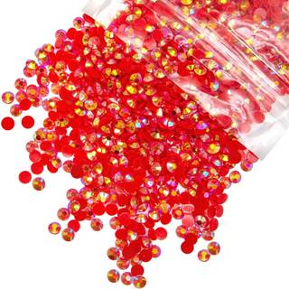 qiipii 620pcs 6 mm r?d ab harpiks rhinestones m?rk r?d fladback gel? harpiksten sten bulk ss30 ikke-hotfix diamanter perler charme til negle ansi