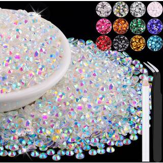 6000stcs 4 mm harpiks gelé rhinestones i bulk (gennemsigtig AB) bedazzling fladback krystaller rhinestones til håndværk af DIY negle dekoration p