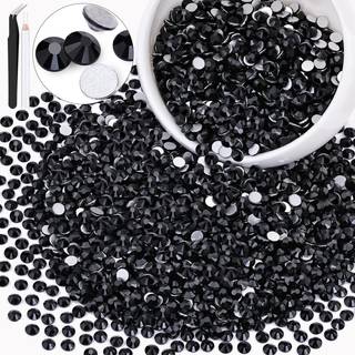 3000pcs SS20/5mm Crystal Rhinestones (Jet Black) Bedazzling Flatback Glass Rhinestones til udformning