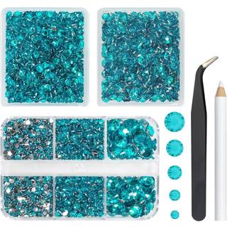 qiipii 5070pcs bl? zirkonharpiks krystal rhinestones til udformning af turkisbl? fladback gems 2 mm 3 mm 4 mm 5 mm 6mm ikke-hotfix sten diamanter