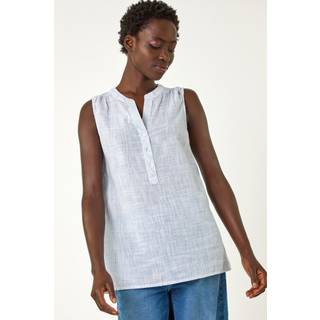 Roman Roman Blue Stripe V-Neck 100% Cotton Vest Top