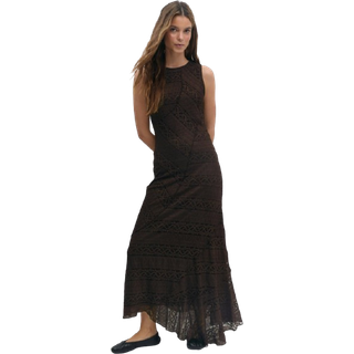 Gina Tricot-Lace midaxi dress-Lange kjoler-Brun-XL-Dame