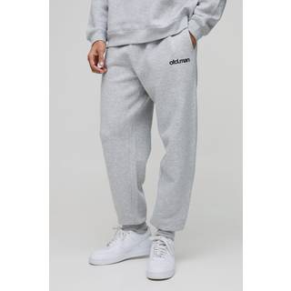 Mens Grey Marl Baggy Ofcl Man Basic Jogger