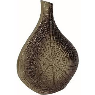 Zelo 11 tommer dekorativ vase aluminium webbed design flaskehals guld