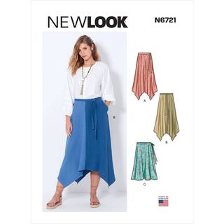 Nye look Misses 'asymmetriske nederdel Sewing m?nster kitkode N6721 St?rrelser 10-12-14-16-18-20-22 Multicolor
