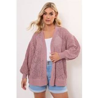 Yours Curve Cardigan med diamantmønster og ballonmønster50