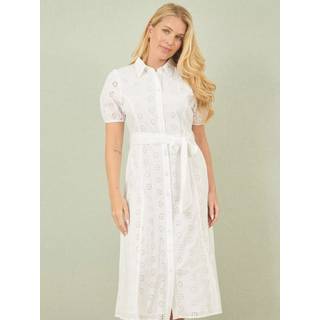 Yumi 100% Bomuld Broderi Anglaise Midi SkjortekjoleEU 44 (UK 16)