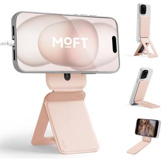 MOFT TELEFON TRIPOD Stand kompatibel med iPhone 16/15/14/13/12 serie vinkeljustering og stærke magneter movas vegansk læder usynlig selfie stick