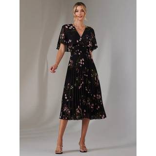 Jolie Moi Blomster Tryk Chiffon Plisseret Kjole36