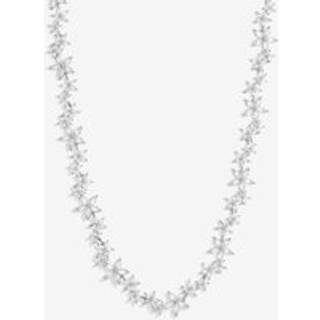 Jon Richard Jon Richard Silver Tone Cubic Zirconia Mixed Floral Print Allway Necklace